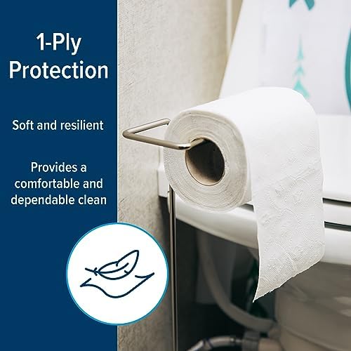 Camco 1-Ply RV Toilet Paper - 4 Rolls - Quick Dissolve & Septic Safe