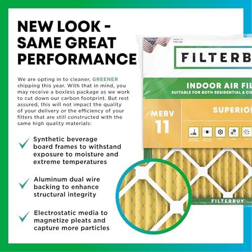 Filterbuy 16x20x1 Air Filter MERV 11 Pet & Allergy Defense (4-Pack)
