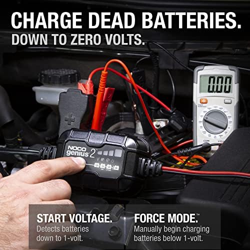 NOCO GENIUS2 2A 6/12V Smart Battery Charger, Trickle Charger & Maintainer