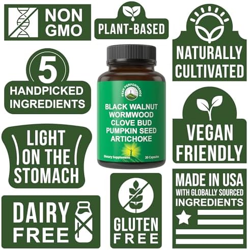 Wormwood Black Walnut Clove Cleanse for Humans Capsules Supplement