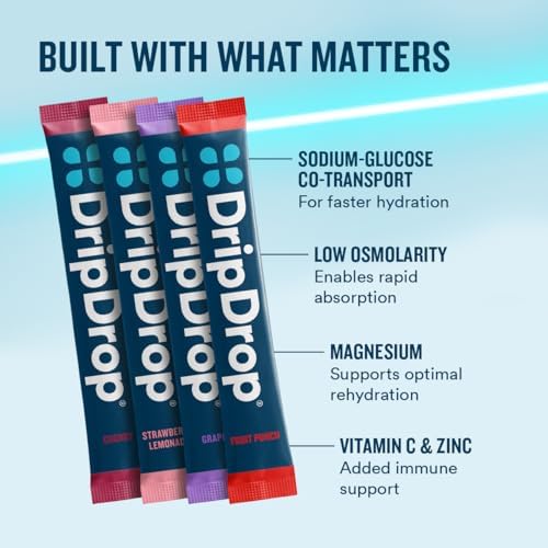 DripDrop Hydration Juicy Variety Pack, Electrolyte Packets, 16 Count