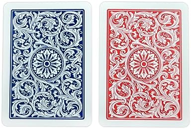Copag 1546 Design 100% Plastic Playing Cards, Poker Size (Standard) Red/Blue (Jumbo Index, 1 Set)