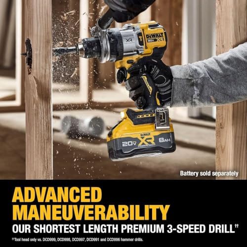DEWALT 20V MAX XR 1/2 Inch Brushless Cordless Hammer Drill, Battery Not Included (DCD1007B)
