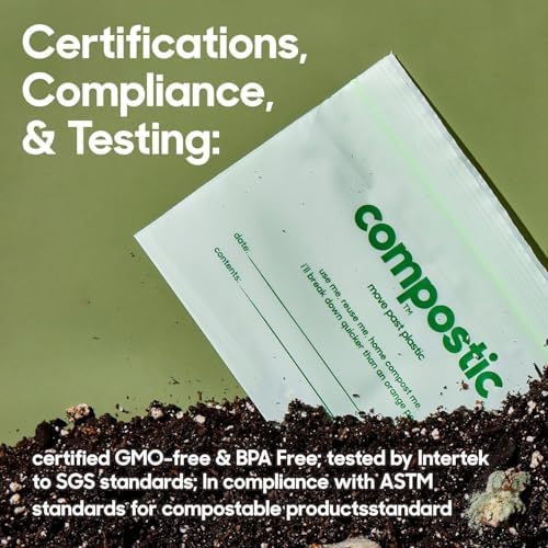 Compostic Compostable Sandwich, Snack, Gallon, Quart Bags Variety, 145 Ct