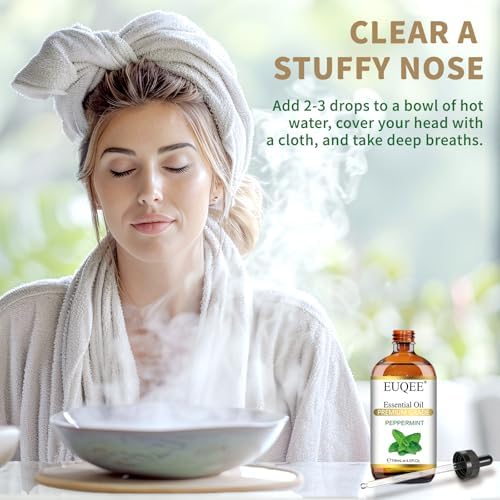 EUQEE Peppermint Essential Oil for Spray 118 ml/4Fl. Oz
