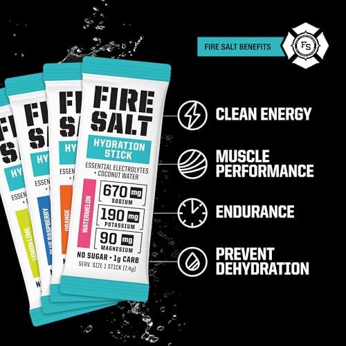 Fire Salt Variety Pack Electrolyte Hydration Sticks, Zero Sugar, 32 Count