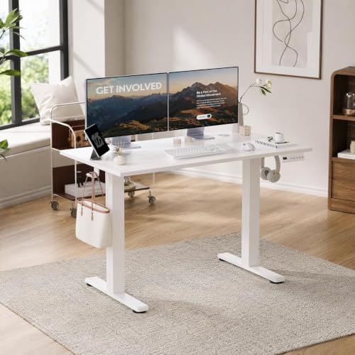 Claiks 40 x 24 Inch White Electric Standing Desk