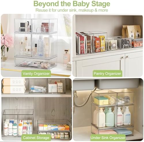 Bottle Storage Organizer Baby: Acrylic Stackable Storage Drawers