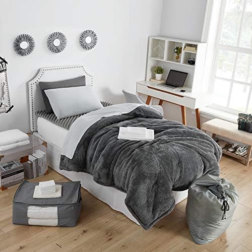 DormCo Bevel Tacked Plush College Headboard - White - with Legs