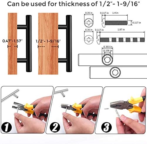 Ravinte Cabinet Handles,5" Length,3" Hole Center,Matte Black,30 Pack