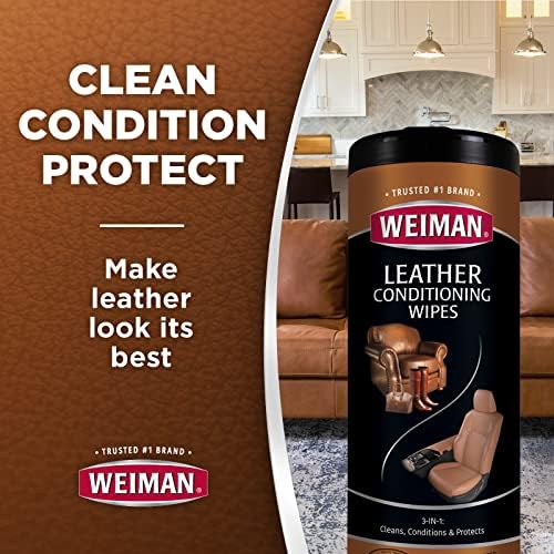 Weiman Leather Cleaner, Conditioner & Protector, 4 Pack, Car Interior