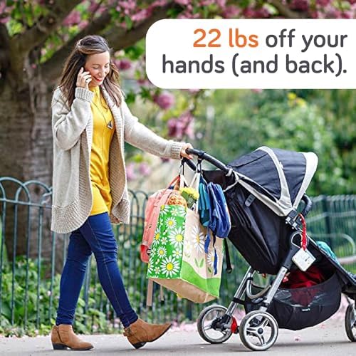 Baby Uma Stroller Hooks for Bags (2 Pack) - Non-Slip, One-Hand Use, 11 lb
