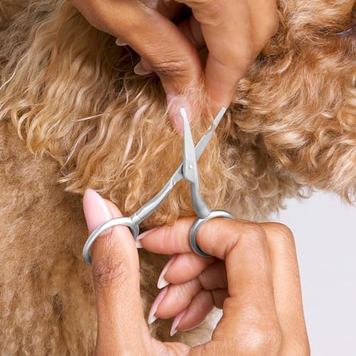 Tweezerman Pet Grooming Scissors-Rounded Tip Trimming Scissor for Dogs/Cats