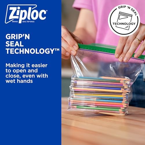 SC Johnson Professional Ziploc Sandwich Bags, Grip n Seal, Bulk 500 Count
