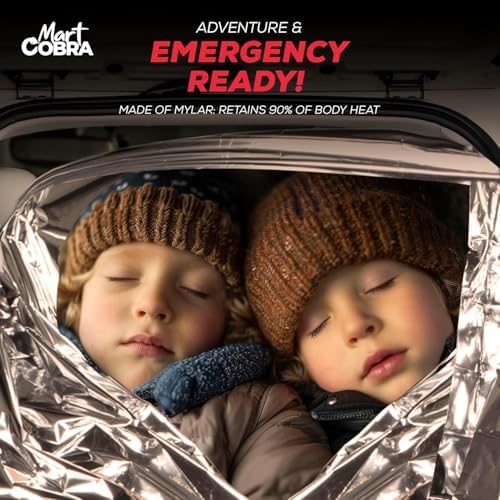 Emergency Blanket Mylar Thermal Space Survival Gear & Supplies 4-Pack Foil