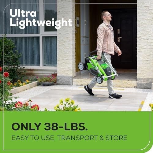 Greenworks 40V 16in Push Lawn Mower, 4.0 Ah Battery and Charger