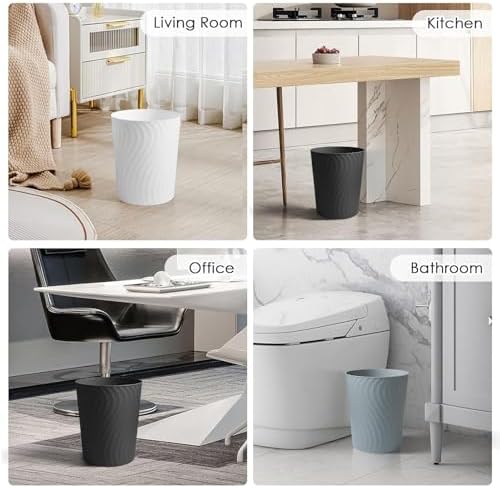 YGJT Small Trash Can, 3 Pack 1.8 Gallons Bathroom Trash Can with Trash Bags