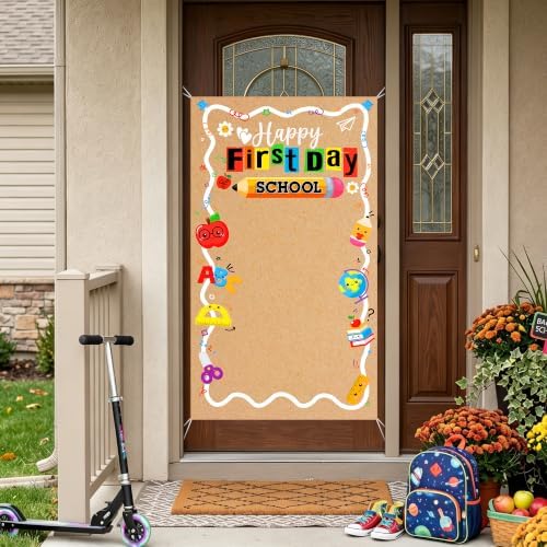 First Day of School Banner Backdrop Decorations, Back to School Banner