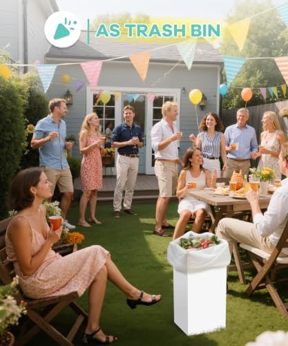 4 Pack 30 Gallon Disposable Trash Cans, 30" H x 14" W x 14" D, White