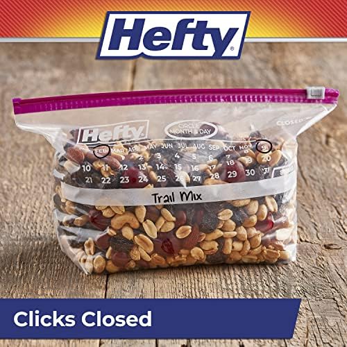 Hefty Calendar Slider Storage Bags, Half Gallon Size, 4pk, 32ct (128 Total)