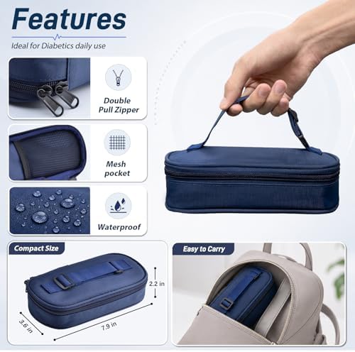 Cruxer Insulin Vial Cooler Travel Case,Portable Refrigerated Medicine Bag