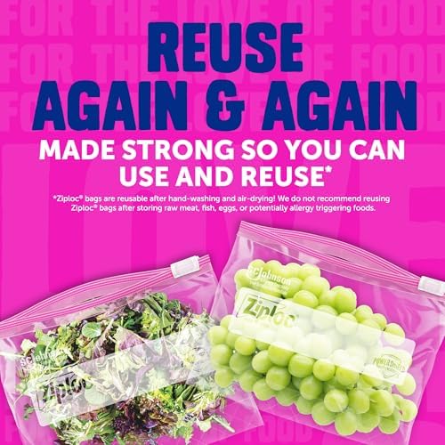 Ziploc Gallon Food Storage Slider Bags, 68 Count