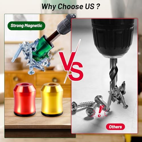 3PCS Magnetic Screw Holder,Strong Screwdriver Head Magnetic Ring for Drill