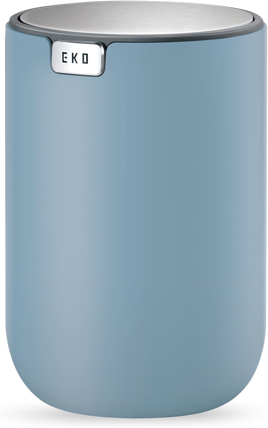 EKO Fandy 0.4 Gal/1.5L Mini Tabletop Trash Bin with Swing-Lid, Desktop Trash Can for Bathroom Countertop, Vanity, Coffee or Office, Small Garbage Bin (Black)