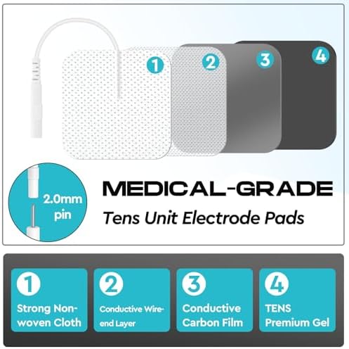 22 Pack Tens Unit Electrode Pads Compatible with Auvon TENS 7000 Stimulator