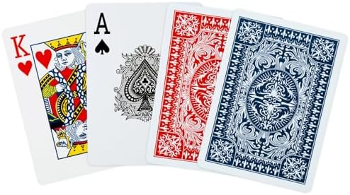 FURWEY 12 Packs Playing Cards, Poker Size Standard Index, Red and Blue