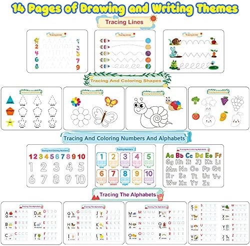 Huijing Montessori Preschool Learning Activities Busy Book - Workbook Activity Binder / Toys for Toddlers, Autism Learning Materials and Tracing Coloring Book