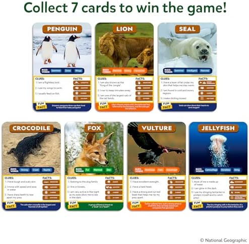 Skillmatics Guess in 10 Game – National Geographic Animals, Gift for Kids