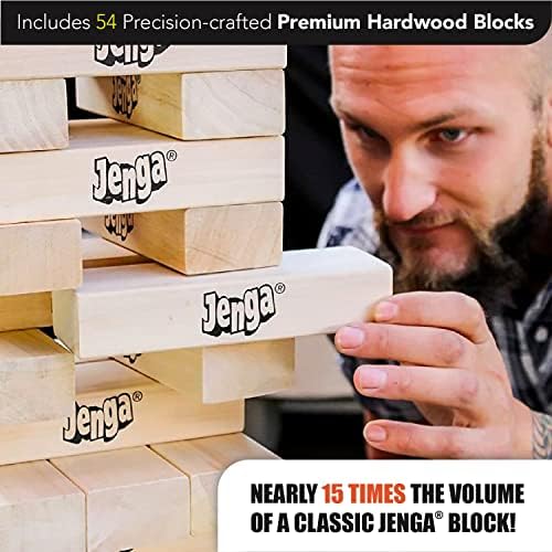 Jenga GIANT - Hardwood Blocks - Stacks to Over 5 feet - Officially Licensed - JS7