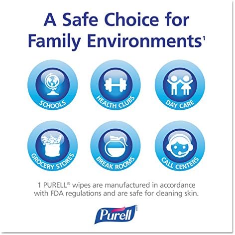 PURELL 902210BX Sanitizing Hand Wipes, 5 x 7, 100/Box