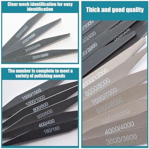 Honoson 20 Pcs Sanding Sticks Model, Low and High Grits, Double Angle Shape