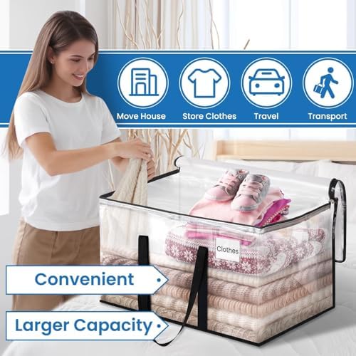 RoomHacks Moving Bags, Heavy Duty Large Storage Bags, 88L, 6 Pack, Clear