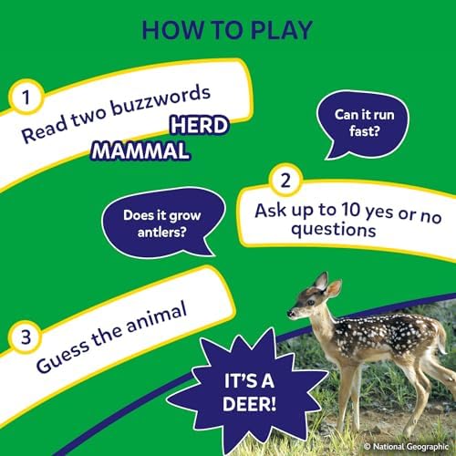 Skillmatics Guess in 10 Game – National Geographic Animals, Gift for Kids