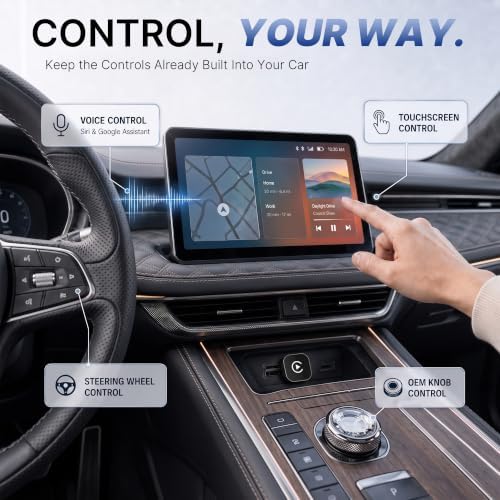 2-in1 Wireless CarPlay Adapter for Apple CarPlay & Android Auto