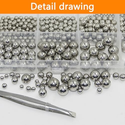840 Pcs Stainless Steel Bearing Balls, 2/2.5/3/3.5/4/4.5/5/5.5/6/7/8/9/10mm