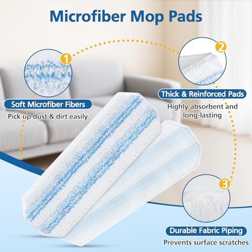 6 Pack H2prO Mop Pads Compatible with O Ceda H2PrO Flat Mop System