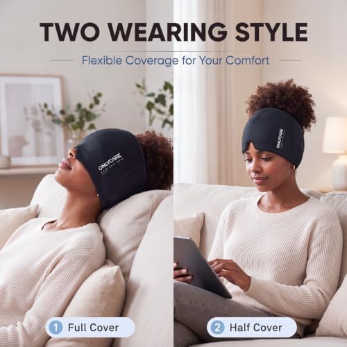 ONLYCARE Migraine Relief Cap, Headache Relief Cold Cap with Odorless Gel