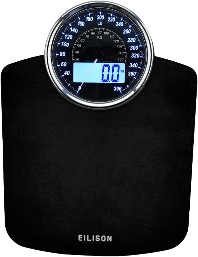 EILISON 2-in-1 Digital & Analog Bathroom Scale, 400 lbs, Large Display
