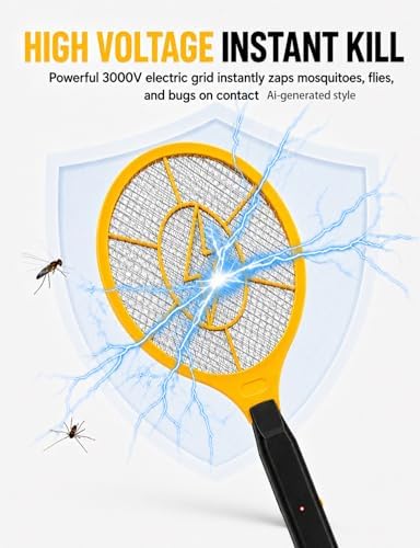 Electric Fly Swatter, 2 Pack, Handheld Bug Zapper Racket