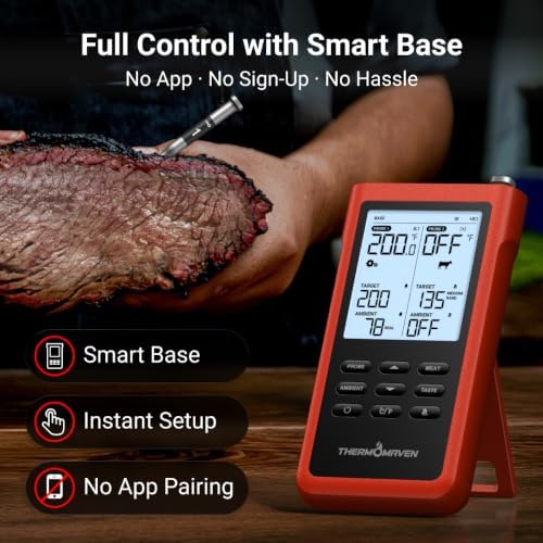 ThermoMaven 3000FT Wireless Meat Thermometer, No App Needed, 2 Probes
