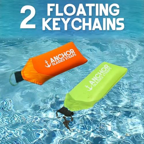 Anchor Glasses Straps Floating Keychain Waterproof – XL Size – Floats 12 Keys – Bright Visibility