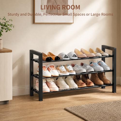Expandable Shoe Rack, Heavy Duty Metal Shoe Organizer for Closet