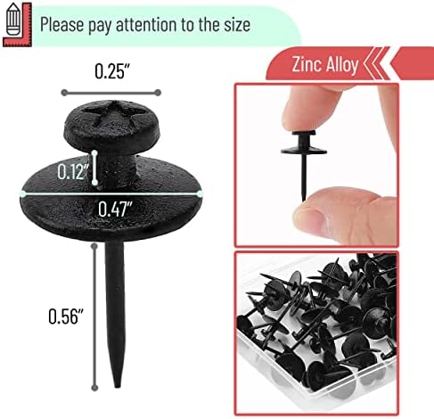 Mr. Pen- Double Headed Picture Hanging Nails, 50 Pack, Black