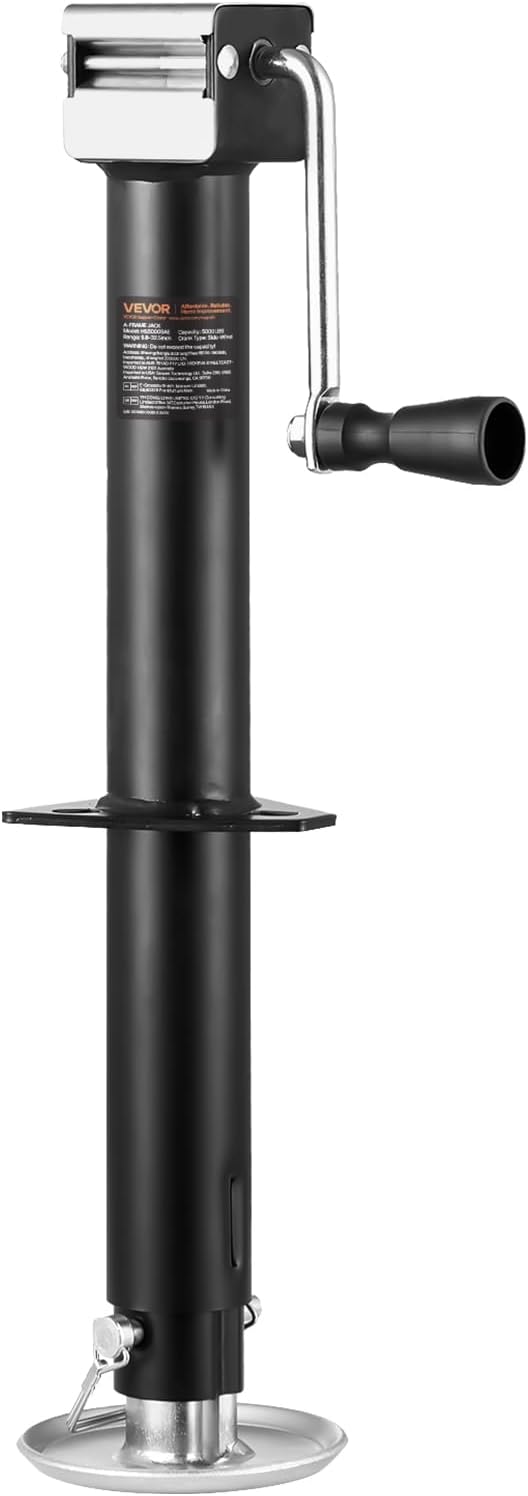 VEVOR 5000 lbs A-Frame Trailer Jack, 15" Vertical Travel, Adjustable Drop Leg, for Horse, Utility, Yacht Trailers