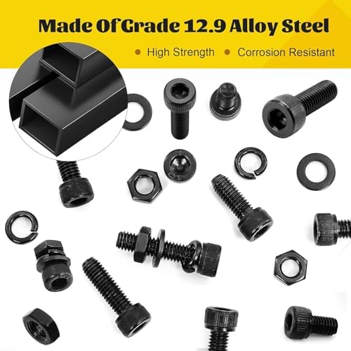 750PCS M3 Hex Socket Screw Assortment Kit,M3x6/8/10/12/16/20/25/30 mm