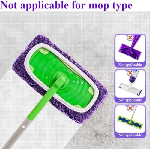 Microfiber Mop Pads - 4 Pack Reusable Washable Refills for Wet & Dry Floor Cleaning - Fits Most Standard Mops - Purple Household Cleaning Pads